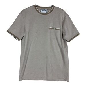 Cactus Man Shirt Mens Medium Beige Stripe Ringer Crewneck Pocket Jersey‎ Tee